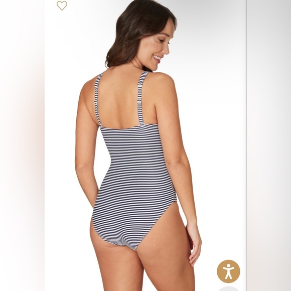 NipTuck Sorrento Stripe Joanne One Piece Swimsuit Blue & White Size 8 - Picture 2 of 9